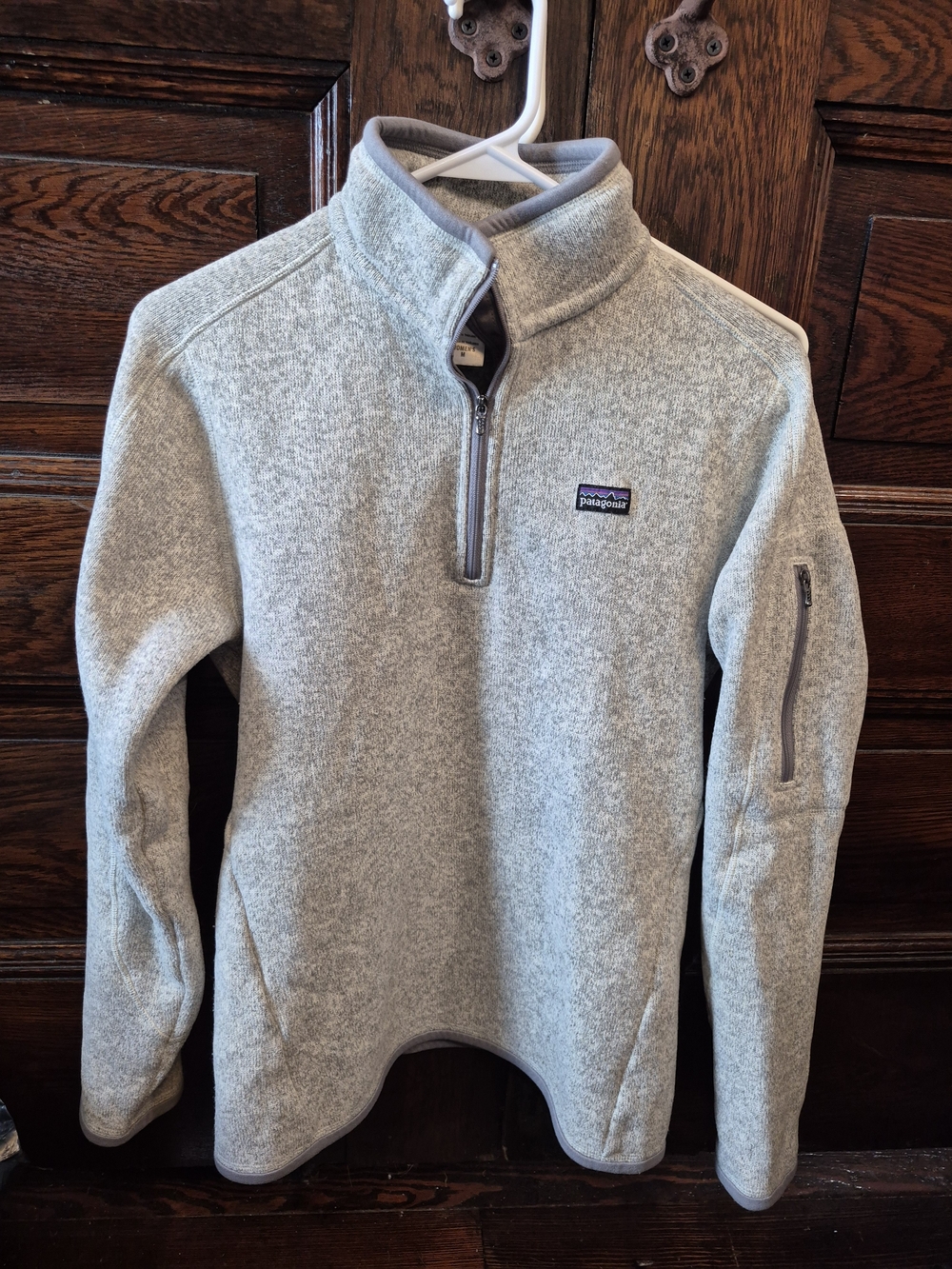 Patagonia Light Gray Quarter-Zip Fleece Pullover